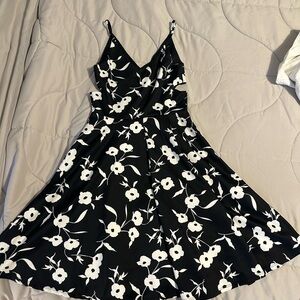 Soprano Black and White Floral Mini Dress